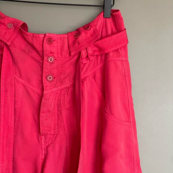 Isabel Marant Flink Suspender Shorts Pink Size Medium High Rise Chic Sexy Loose - Picture 7 of 16
